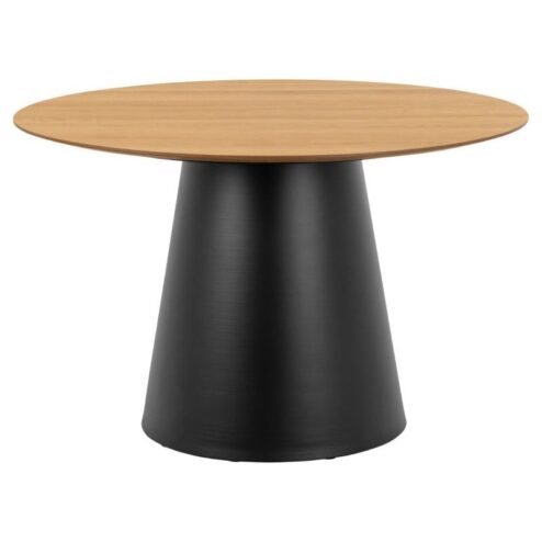 Dalvik Eettafel Rond Naturel met Zwarte poot 120cm