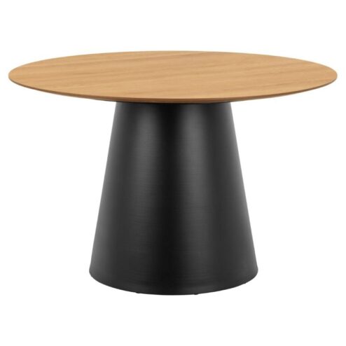 Dalvik Eettafel Rond Naturel met Zwarte poot 120cm