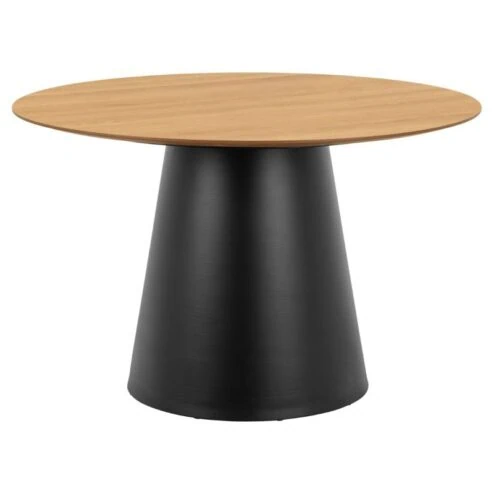 Dalvik Eettafel Rond Naturel met Zwarte poot 120cm