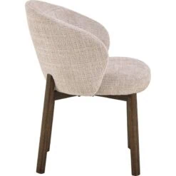 Darlene Eetkamerstoel Beige Bruine houten poten