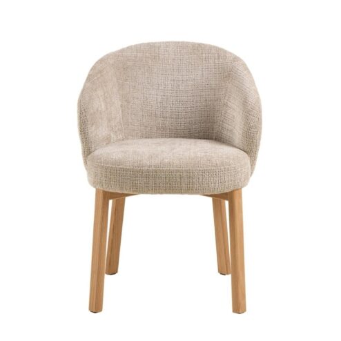 Darlene Eetkamerstoel Beige Naturel houten poten