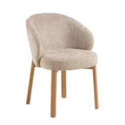 Darlene Eetkamerstoel Beige Naturel houten poten