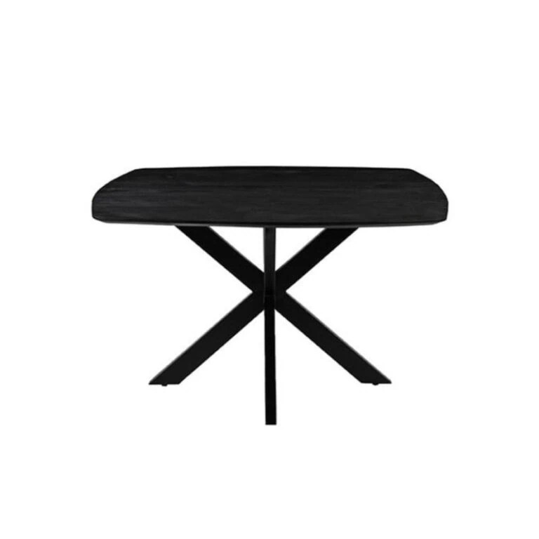 Eettafel Blake Zwart Mangohout 130cm