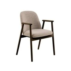 Evron Eetkamerstoel Beige met bruine poten