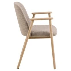 Evron Eetkamerstoel Beige met naturel poten