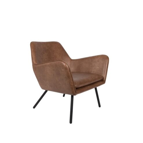 Fauteuil Bon Bruin PU leer