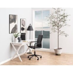 Ferano Bureaustoel Zwart PU Leer