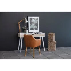 Freya Bureau Wit met Hout 110cm