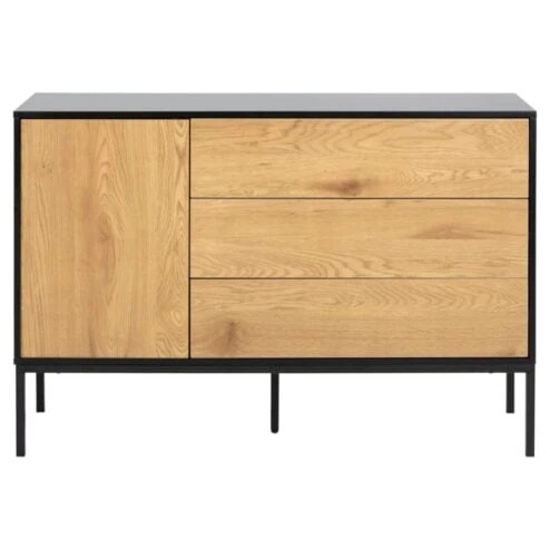 Hektor Dressoir Zwart/Naturel 120cm
