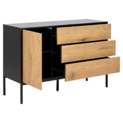 Hektor Dressoir Zwart/Naturel 120cm