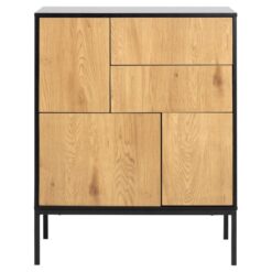 Hektor Dressoir Zwart/Naturel 80cm
