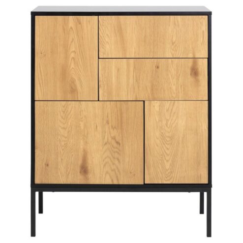 Hektor Dressoir Zwart/Naturel 80cm