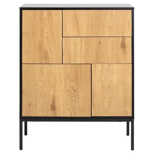 Hektor Dressoir Zwart/Naturel 80cm