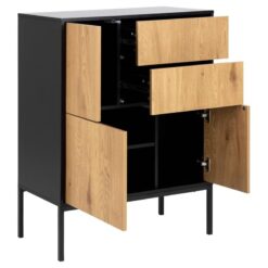 Hektor Dressoir Zwart/Naturel 80cm