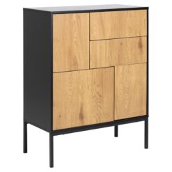 Hektor Dressoir Zwart/Naturel 80cm