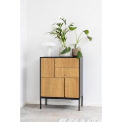 Hektor Dressoir Zwart/Naturel 80cm