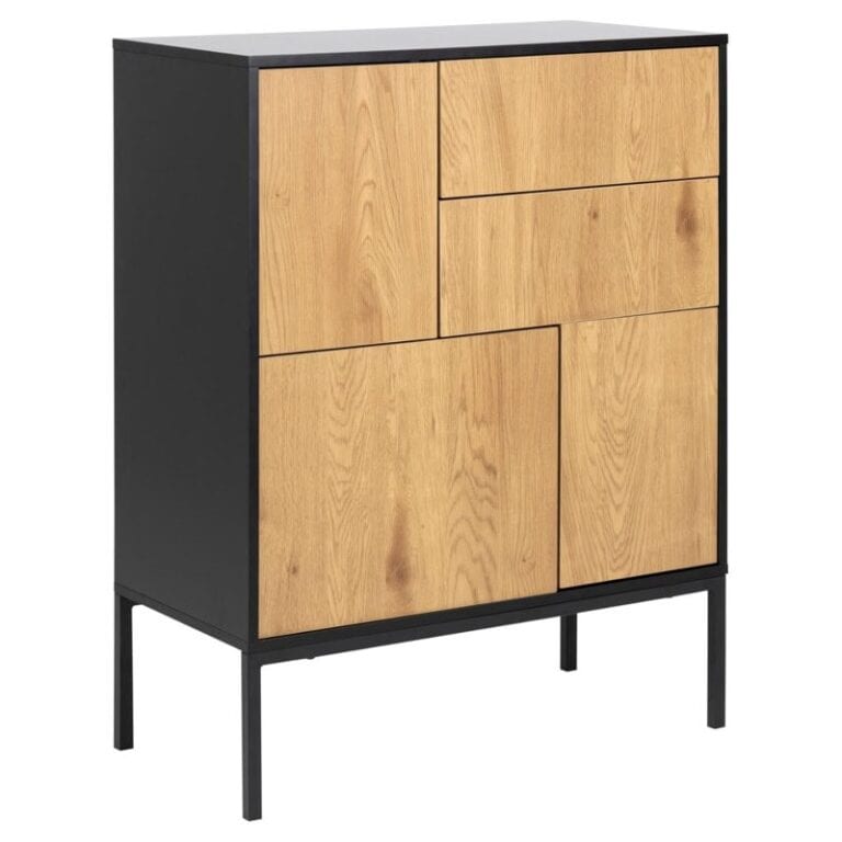 Hektor Dressoir Zwart/Naturel 80cm