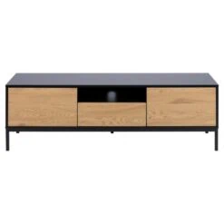 Hektor Tv meubel Zwart/Naturel 140cm