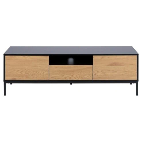Hektor Tv meubel Zwart/Naturel 140cm