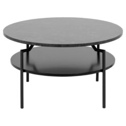Isandro Salontafel Rond Zwart 80cm
