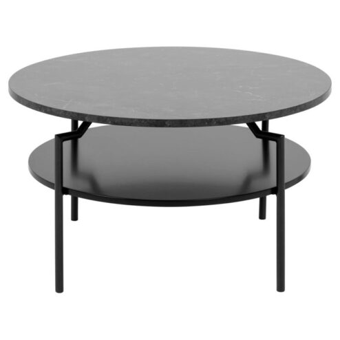 Isandro Salontafel Rond Zwart 80cm