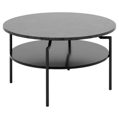 Isandro Salontafel Rond Zwart 80cm