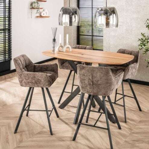 Kelly Barstoel draaibaar rich Taupe