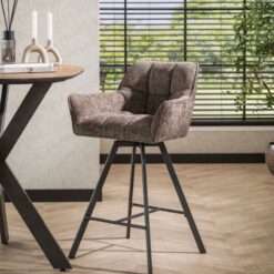 Kelly Barstoel draaibaar rich Taupe