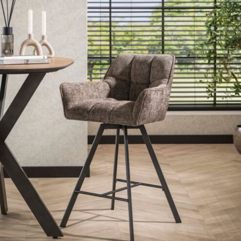 Kelly Barstoel draaibaar rich Taupe