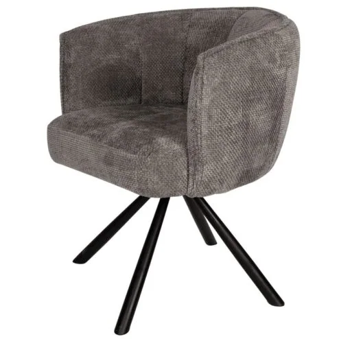 Kivo Draaibare Eetkamerfauteuil Grijs