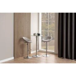 Lerani Barkruk Taupe PU Leer