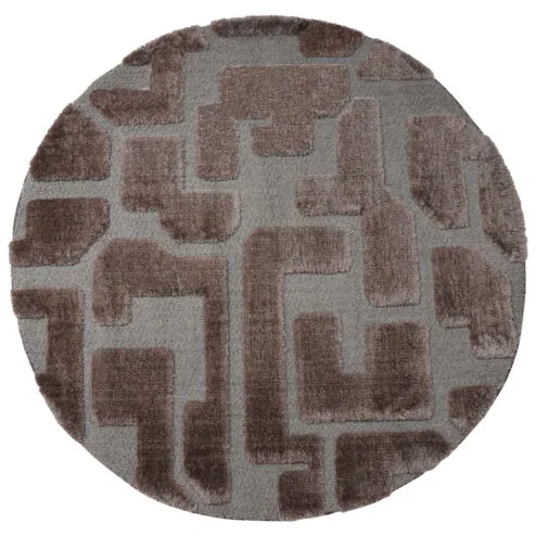 Liana vloerkleed Bruin Rond 160x160cm