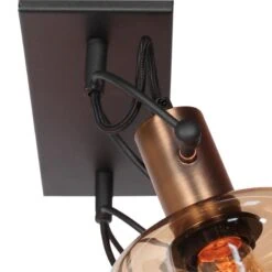 Lior 2-lichts Wandlamp Brons Amberglas