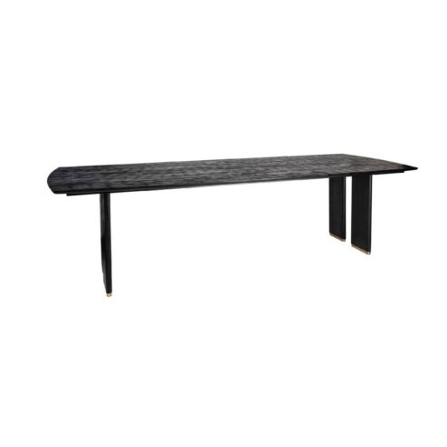 Lior Eettafel Zwart Goudpoot 200cm