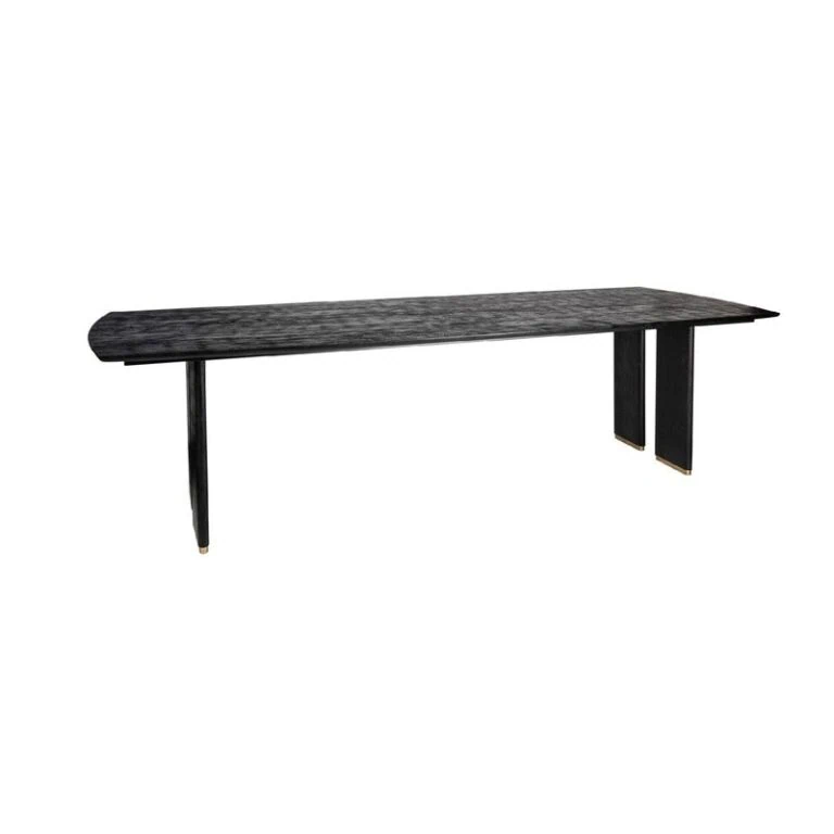 Lior Eettafel Zwart Goudpoot 200cm