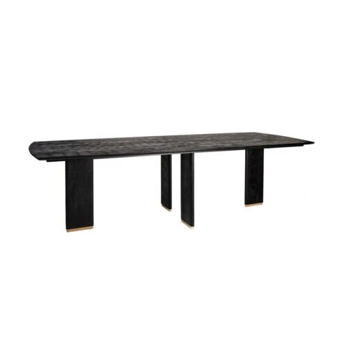 Lior Eettafel Zwart Goudpoot 240cm