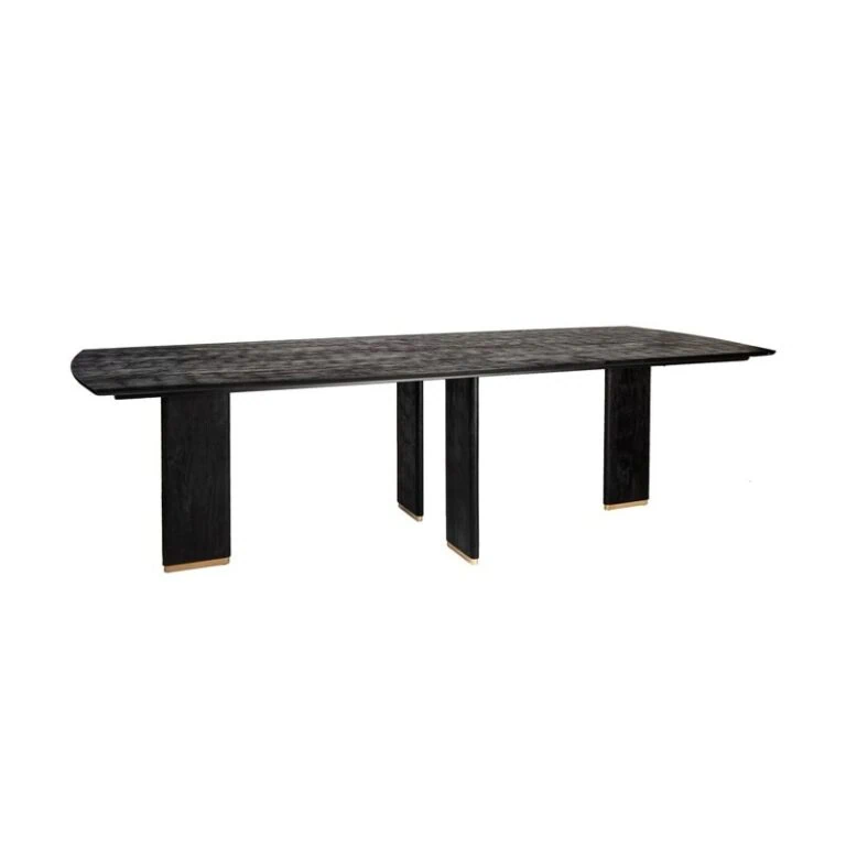 Lior Eettafel Zwart Goudpoot 240cm
