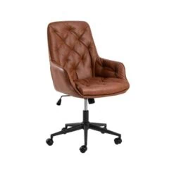 Lucano Bureaustoel Bruin PU Leer