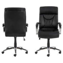 Mysa Bureaustoel Zwart PU Leer