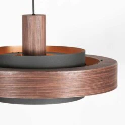 Naro 1-lichts Hanglamp Houtlook Zwart