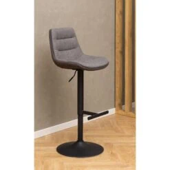 Novaro Barkruk Bruin/Grijs Stof