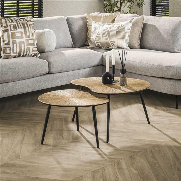 Rivo Salontafel set van 2 Niervorm Brons