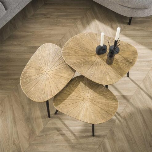 Rivo Salontafel set van 3 Vierhoek Brons
