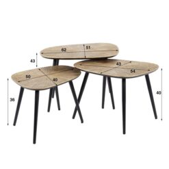 Rivo Salontafel set van 3 Vierhoek Brons