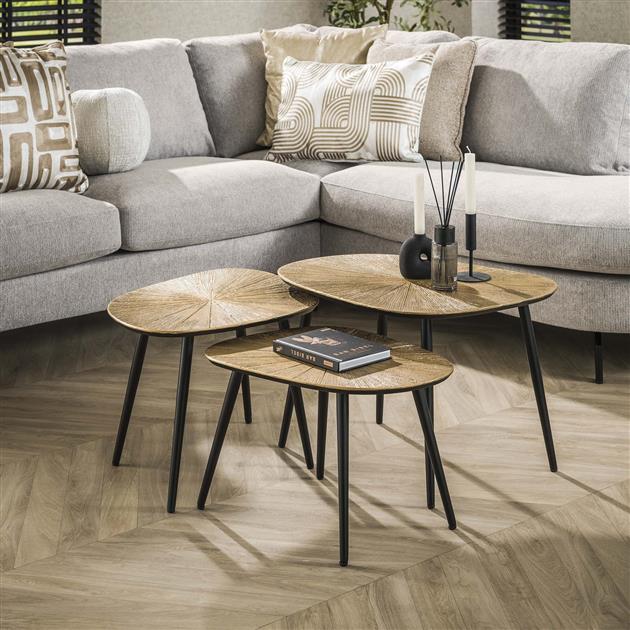 Rivo Salontafel set van 3 Vierhoek Brons