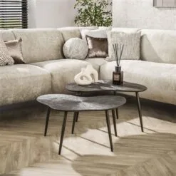 Russell Salontafel set van 2 leaf Brons