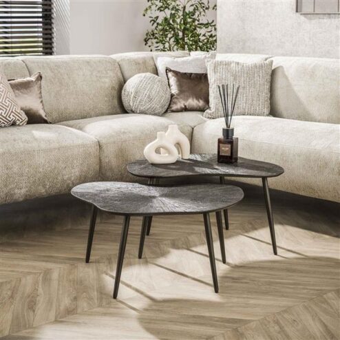 Russell Salontafel set van 2 leaf Brons