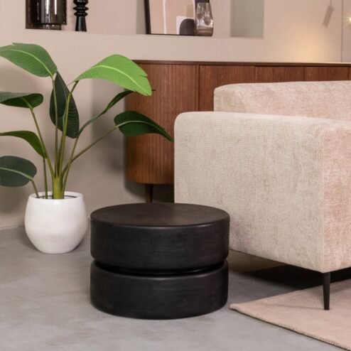 Salontafel Milly Zwart Mangohout 50cm