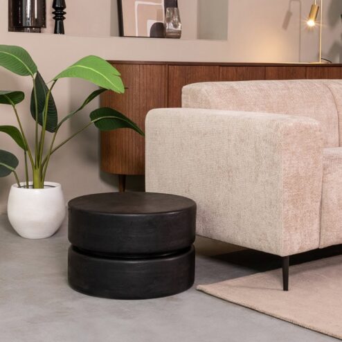 Salontafel Milly Zwart Mangohout 50cm