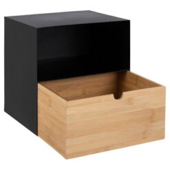 Temari Nachtkastje Zwart/Hout 30cm